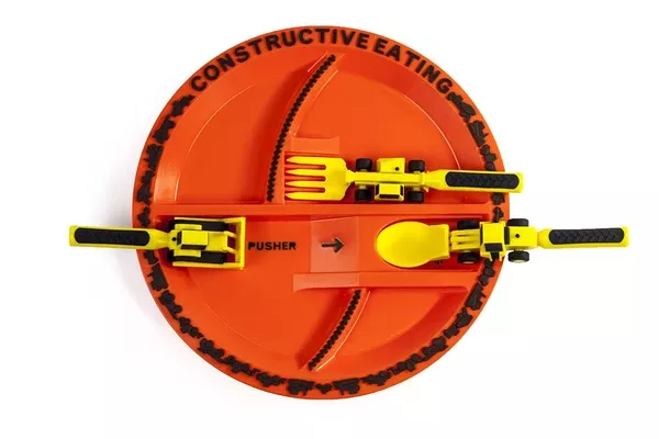 Constructive Eating - Construction Utensil Set with Construction Plate