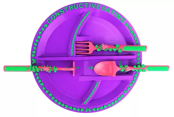 Constructive Eating - Garden Fairy Utensil Set with Garden Plate