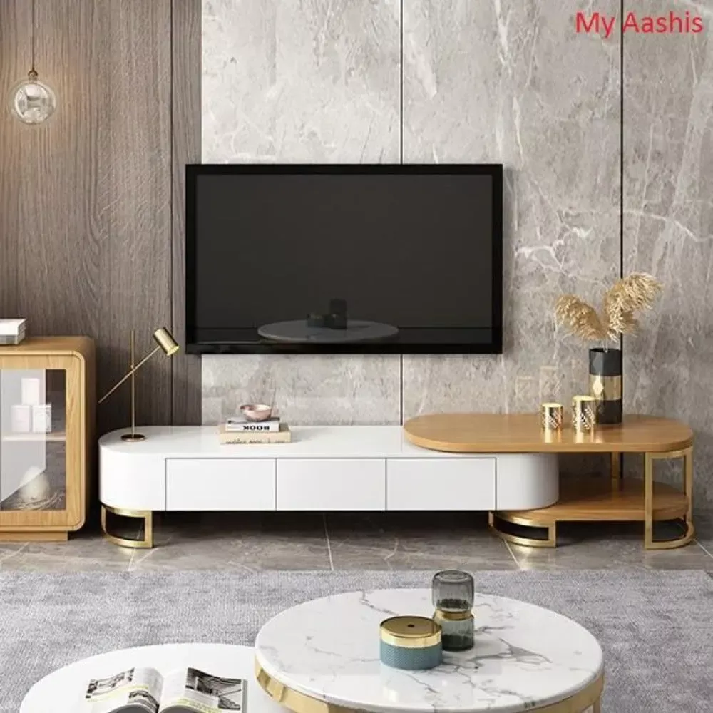 Contemporary Extending TV Stand With Storage
