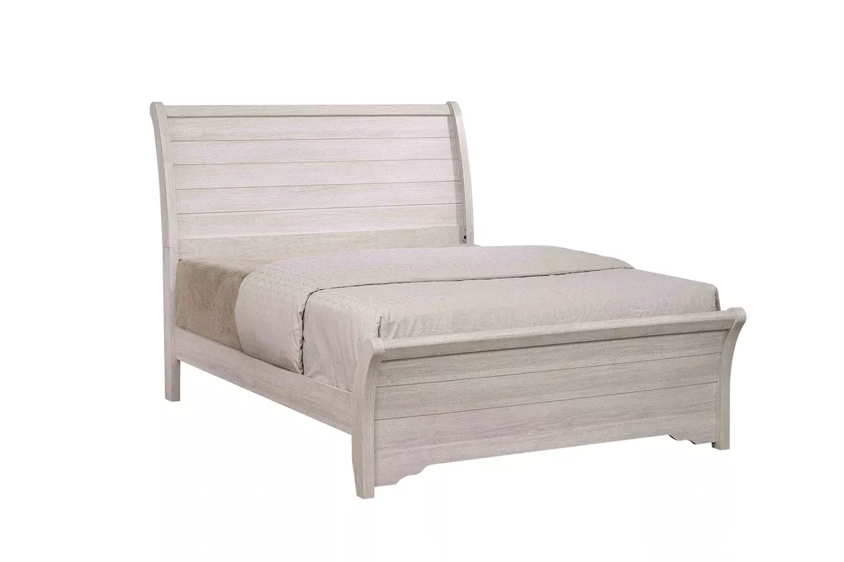 Coralee Sleigh Bed In Gray
