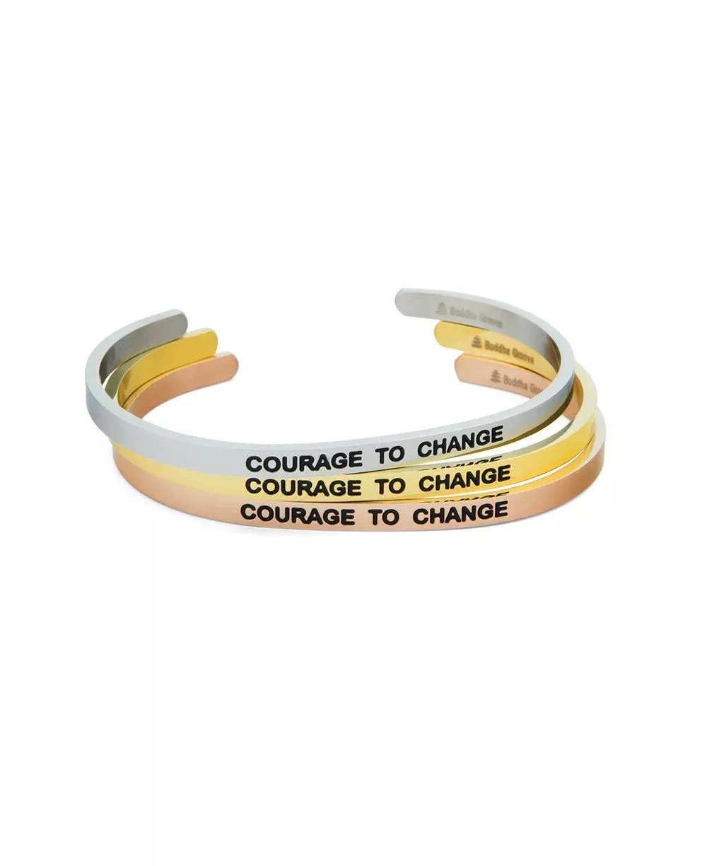 Courage to Change Inspirational Cuff Bracelet