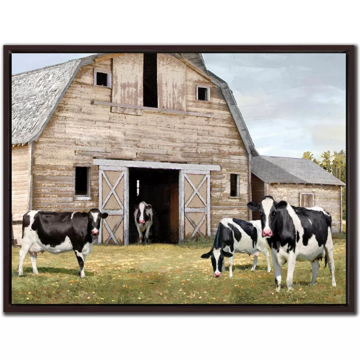 Cow Shed - Hand Embellished Canvas