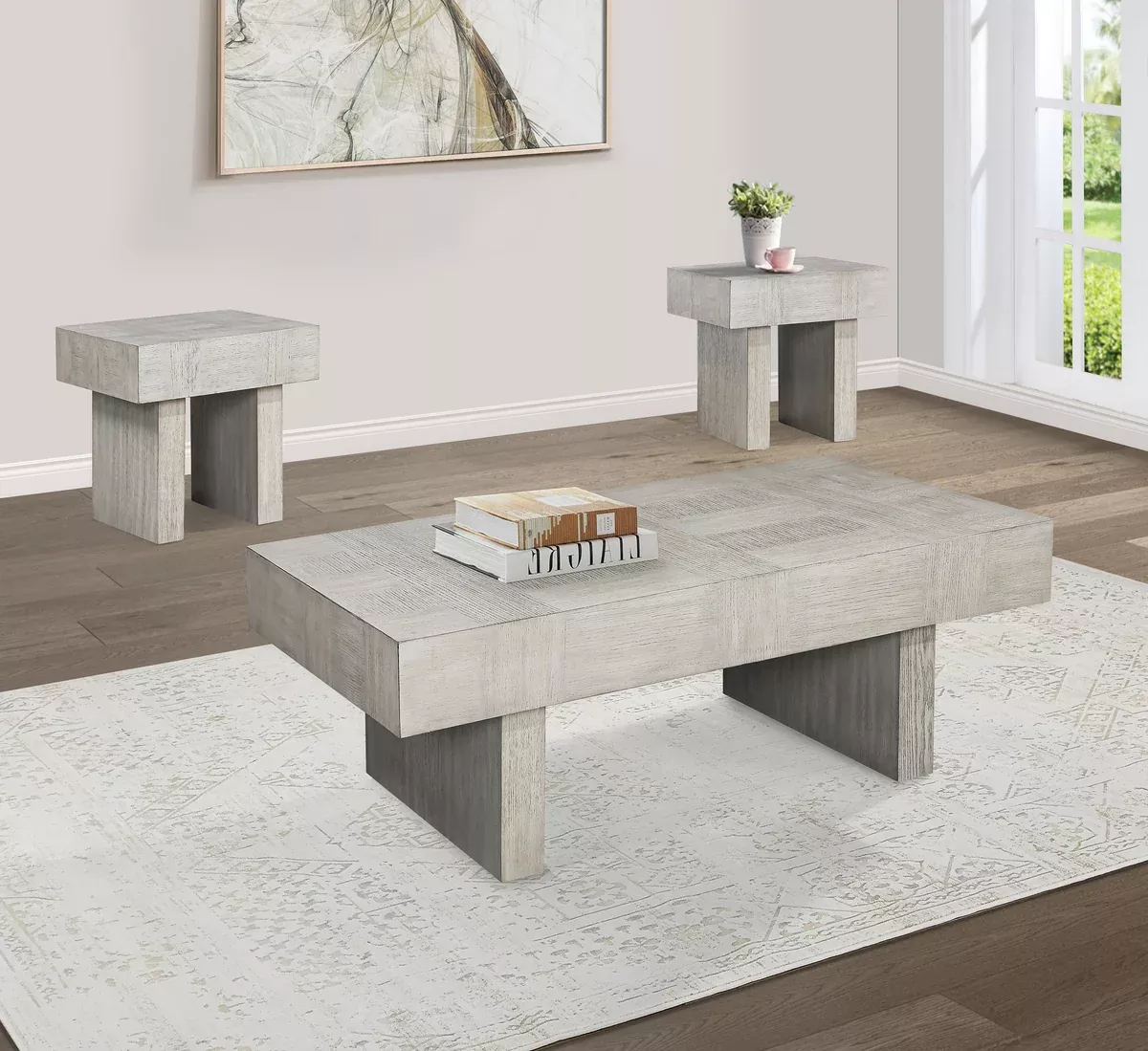 Crawley - Table Set (Coffee & 2 End Tables) - Light Brown