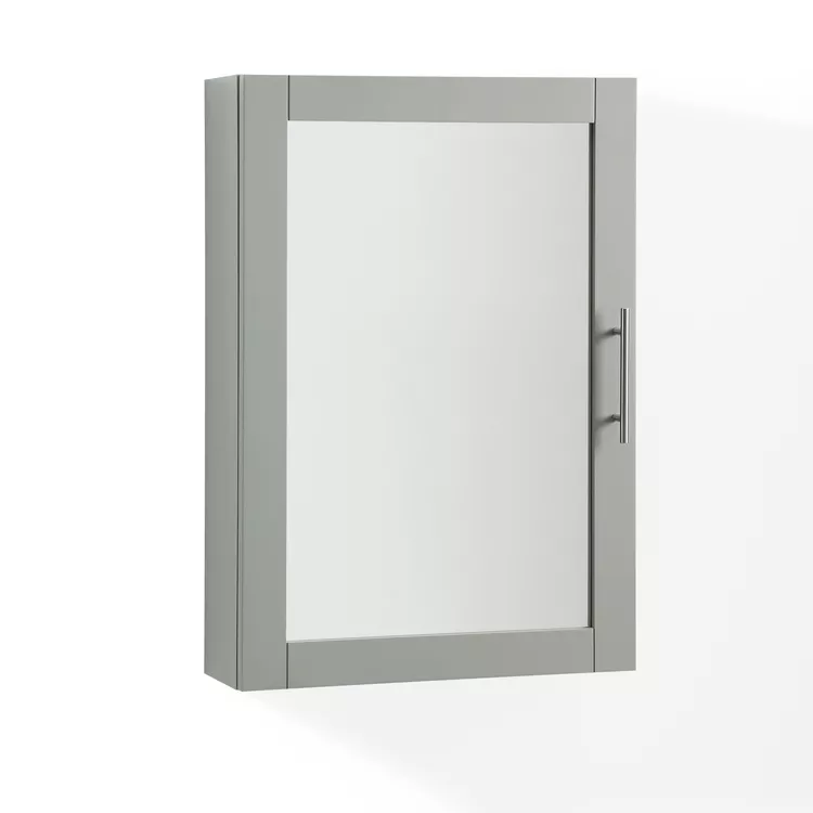 Crosley Savannah Mirrored Wall Cabinet Gray