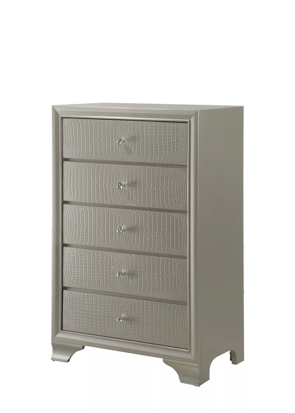 Crown Mark Lyssa 5 Drawer Chest In Embossed Crocodile Pattern