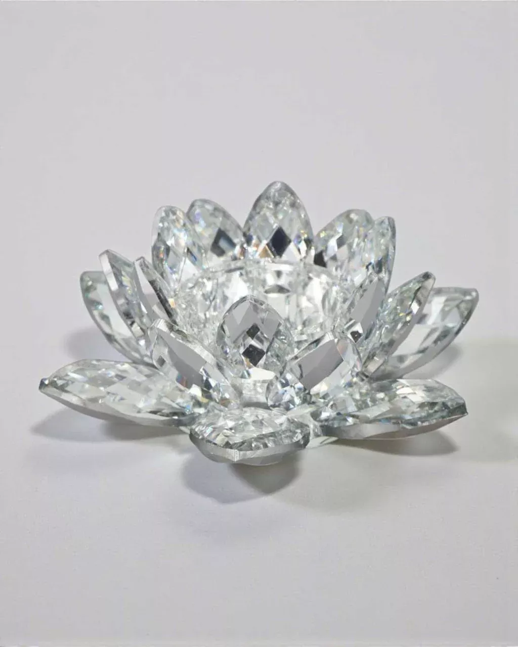 Crystal Lotus Tea-Light Candle Holder