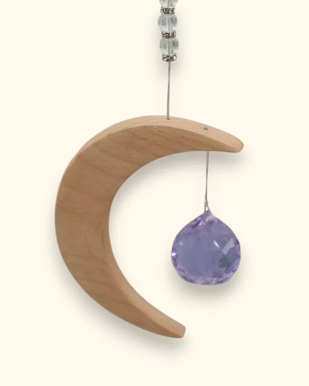 Crystal Moon Prism Sun Catcher Wall Hanging