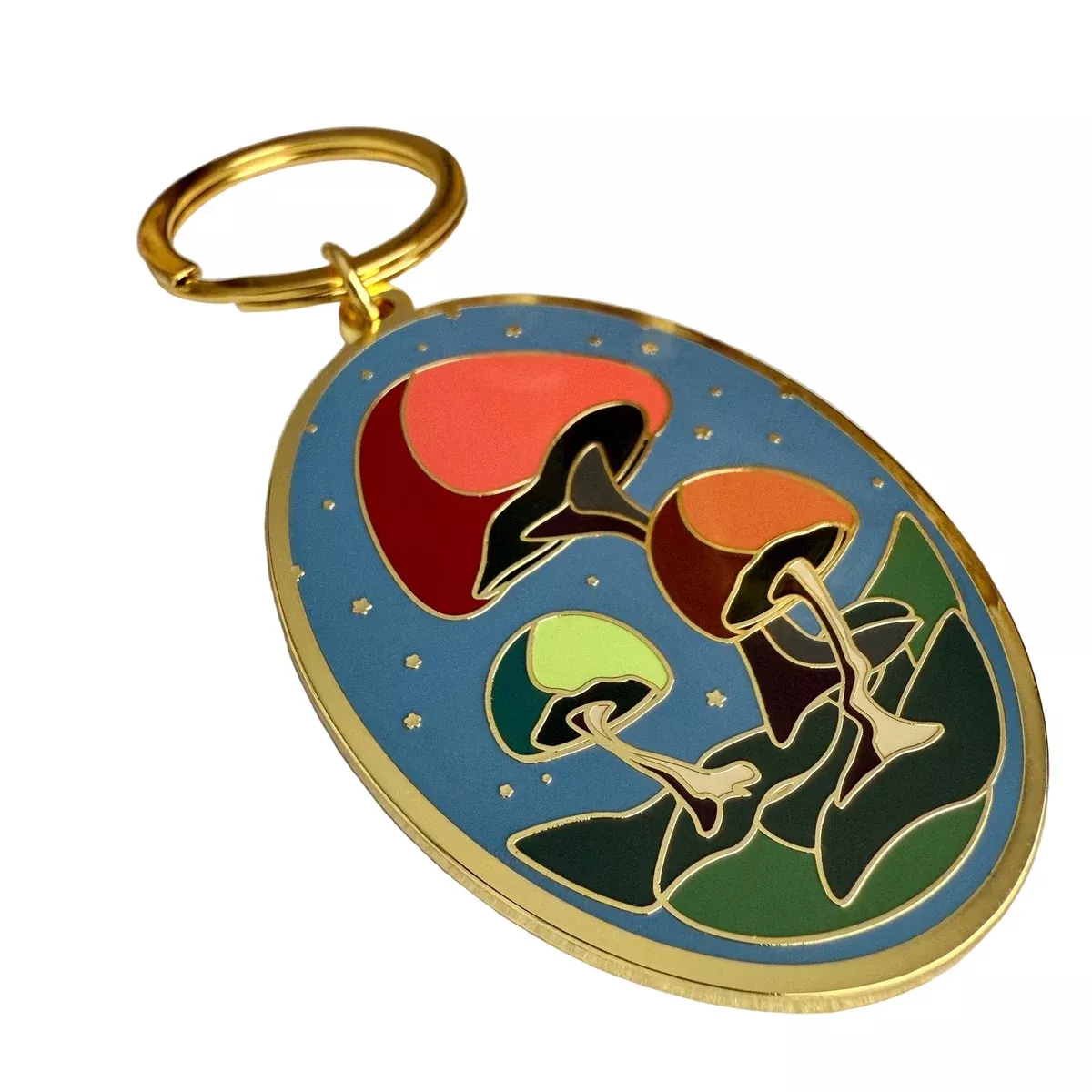 Cubensis Mushroom Enamel Keychain