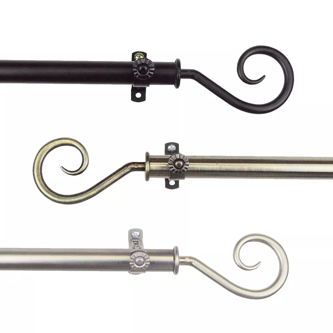 Curl 13/16" Single Curtain Rod