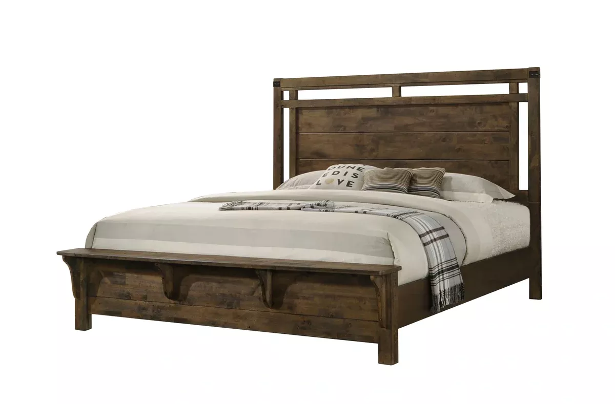 Curtis Panel Bed In Rustic