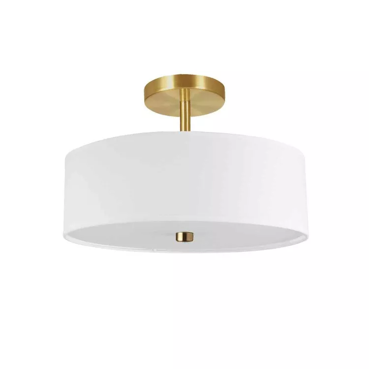 Dainolite Semi-Flush Mount Light - 3 Light Agb with White Shade