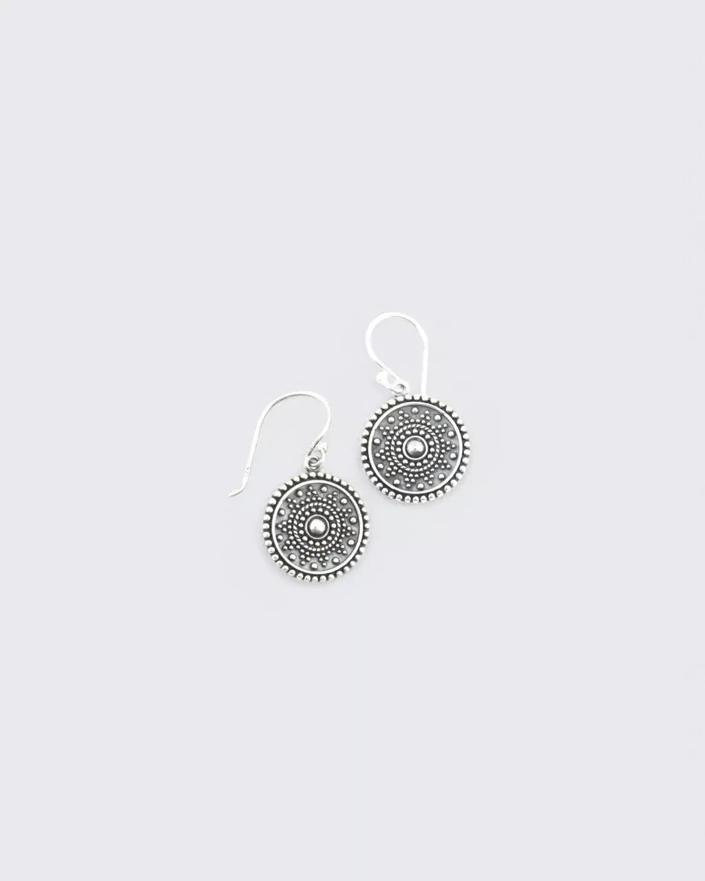 Dainty Mandala Silver Earrings