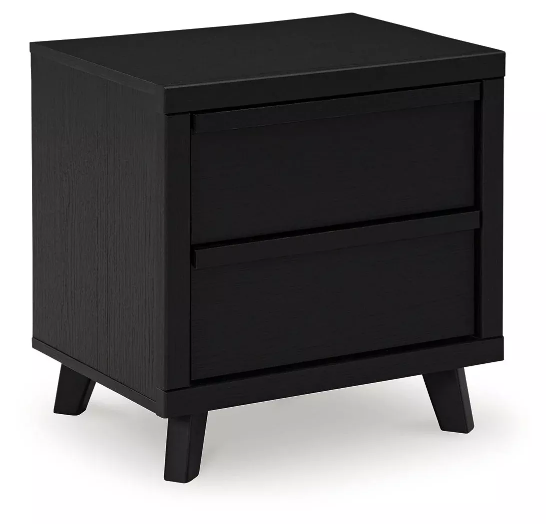 Danziar - Two Drawer Night Stand - Black