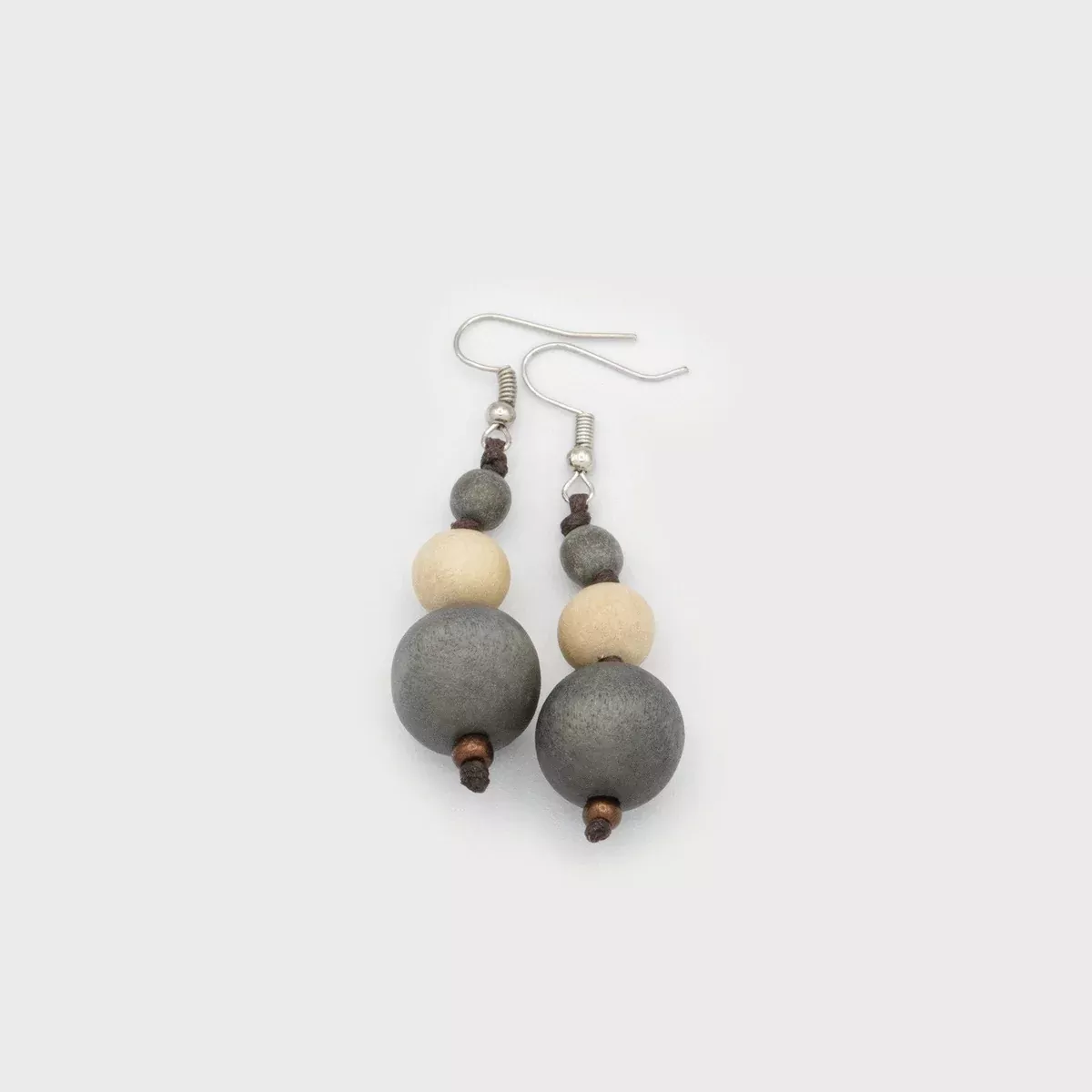 Darya Wooden Ball Earrings