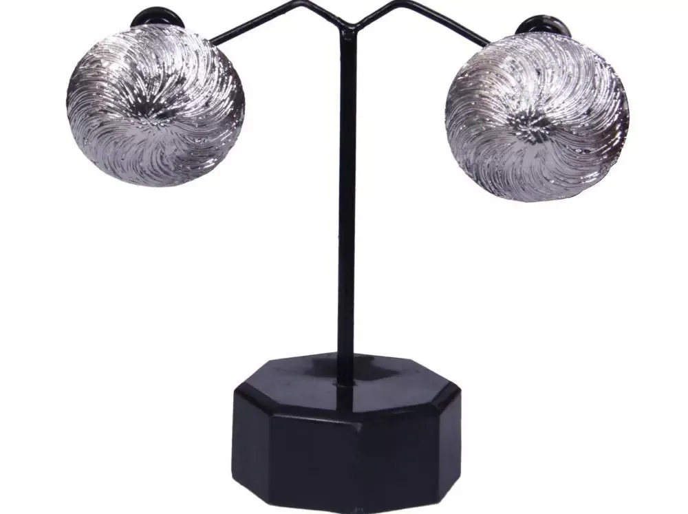 Dazzling Oxidized Silver Plated Metal Stud Earrings