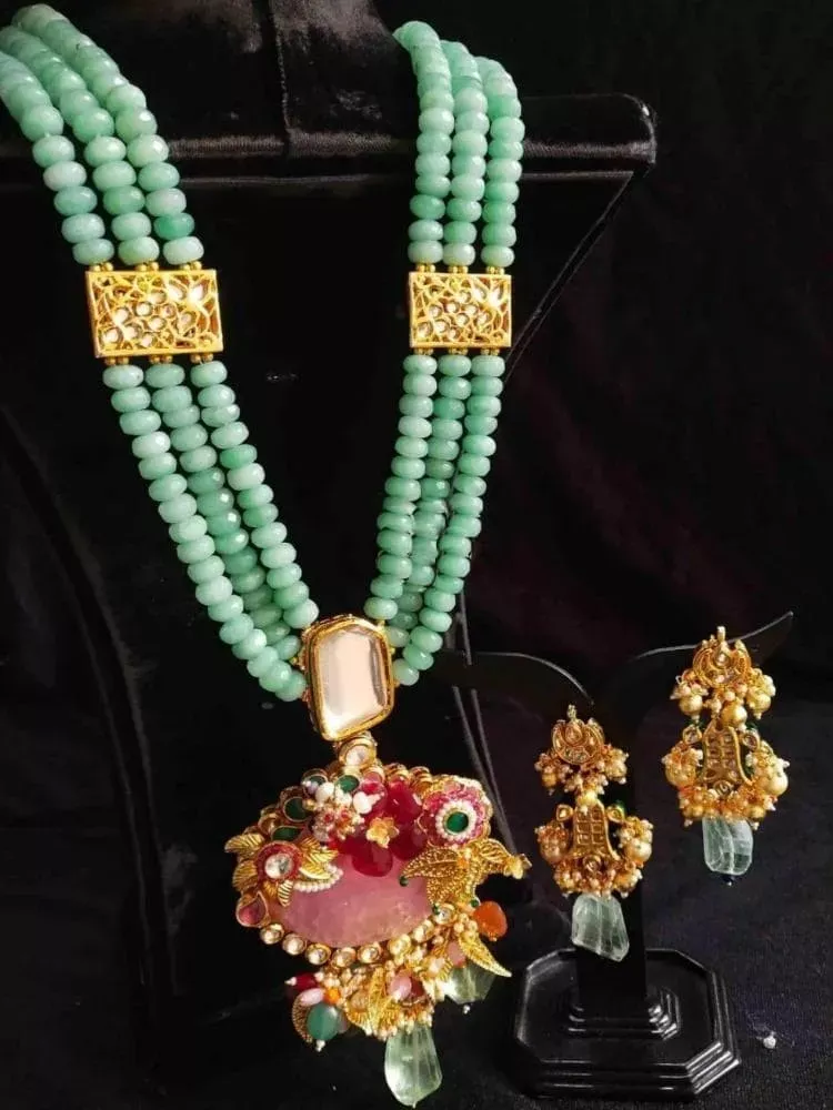 Dazzling Pearl Layered Hanging Necklace Set