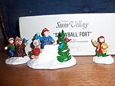 Department 56 "Snowball Fort" Set of 3. (Retired)