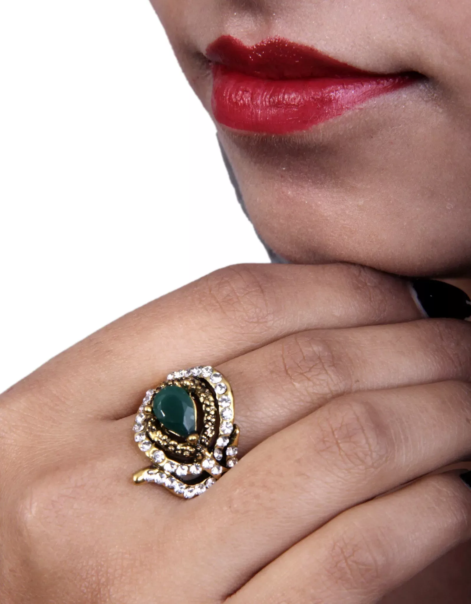Designer Ad Ring with Emerald Stone