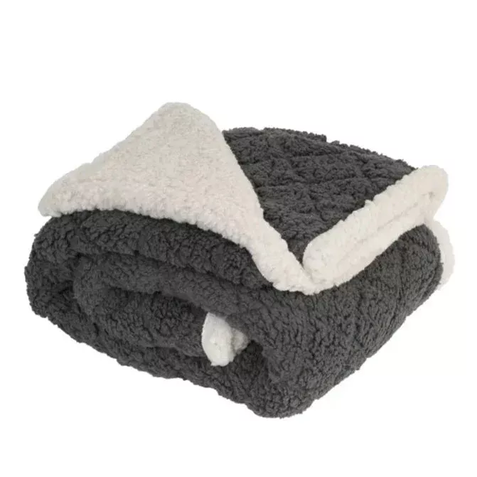 Diamond Embossed Sherpa Reverse Throw