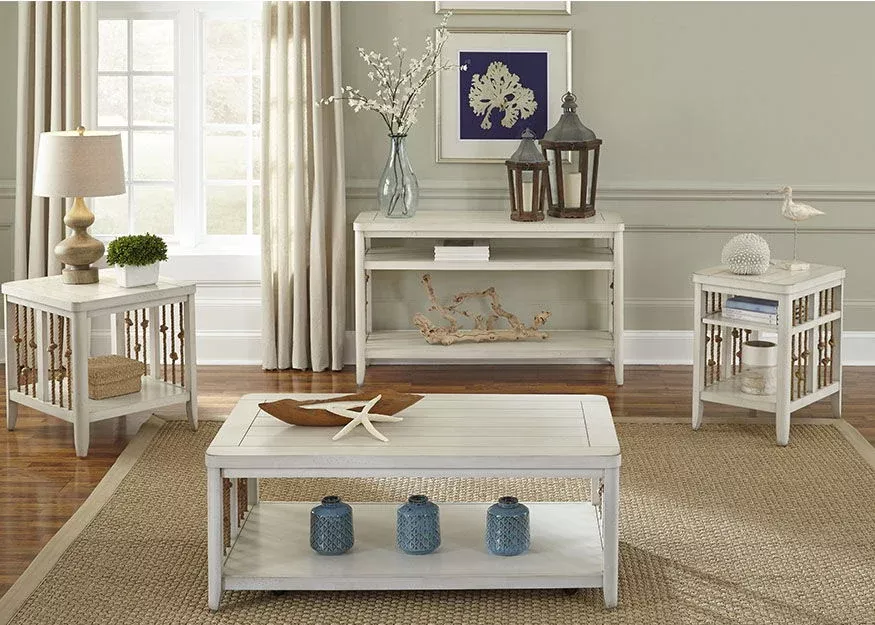Dockside - 3 Piece Table Set (1 Cocktail 2 End Tables) - White
