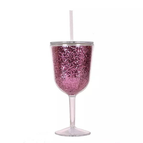 Double Wall 13oz Glitter Wine Glasses By Slant Collections