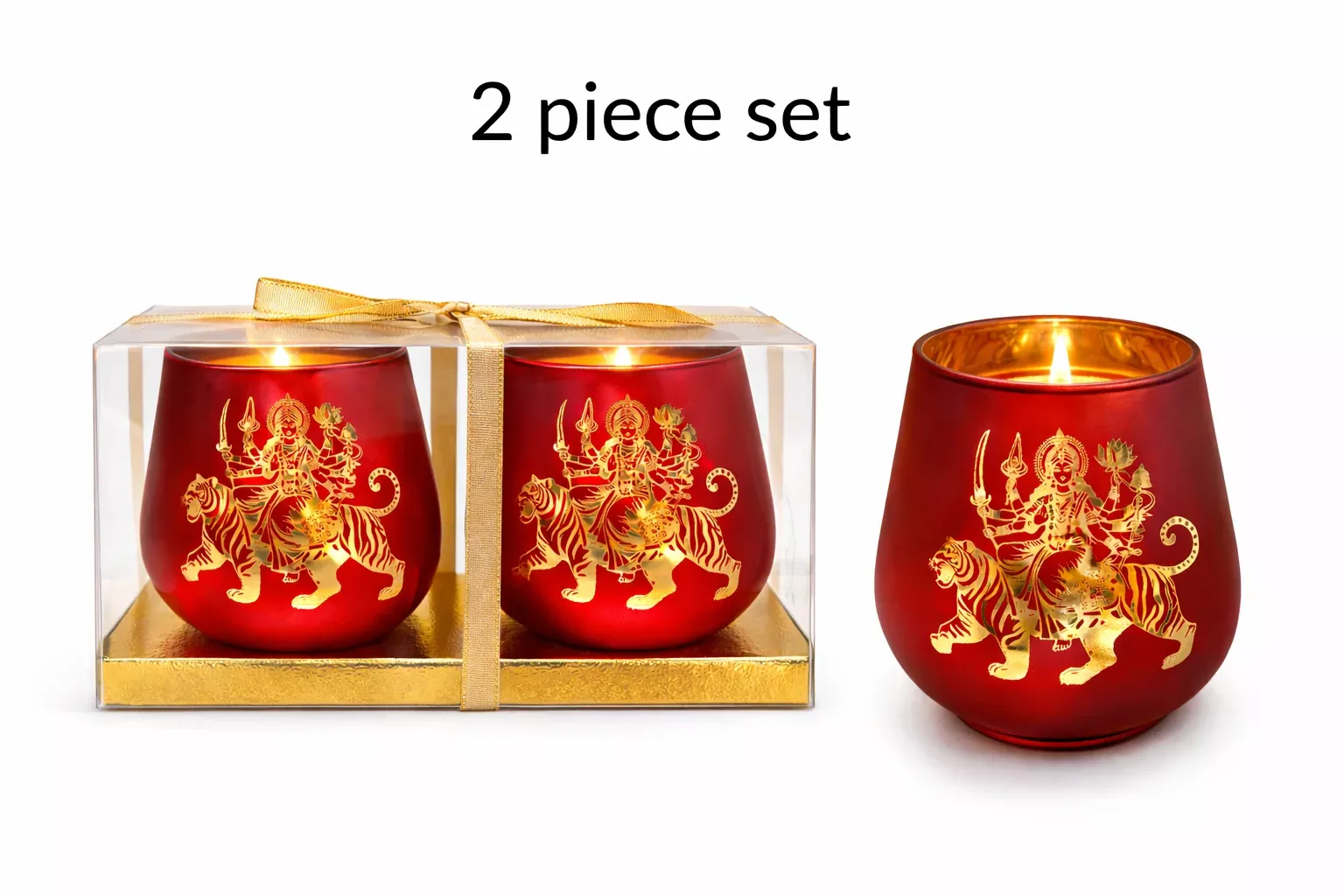 Durga Candle Holder 2pcs - Designs by Deekay Inc.