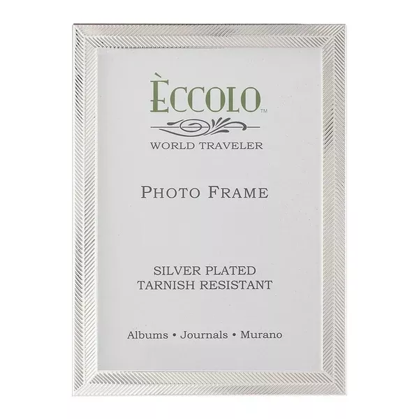 Eccolo World Traveler Silver Plated Frame, Holds a 5 x 7-Inch Photo