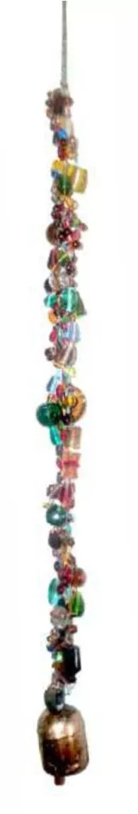 Eclectic Colored Glass Bead Hanging with Bell