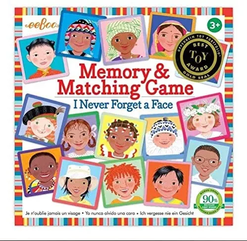 eeBoo I Never Forget a Face Memory Matching Game for Kids