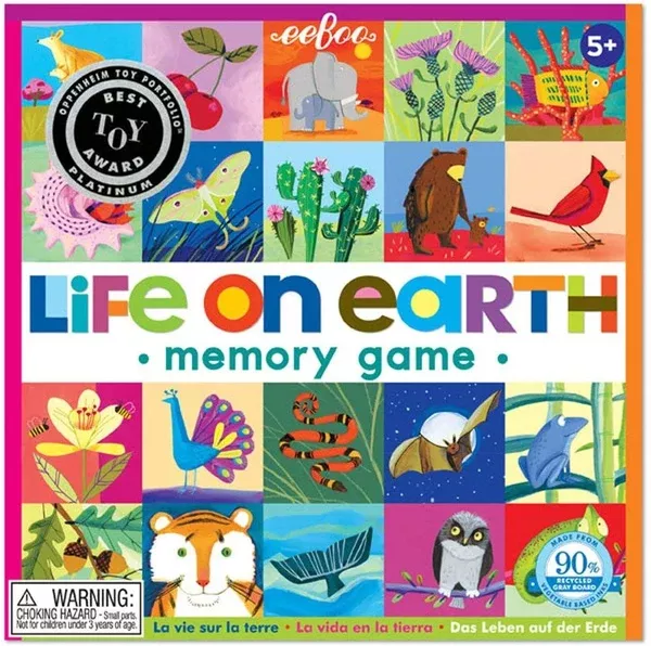 eeBoo Life on Earth Memory Matching Game for Kids