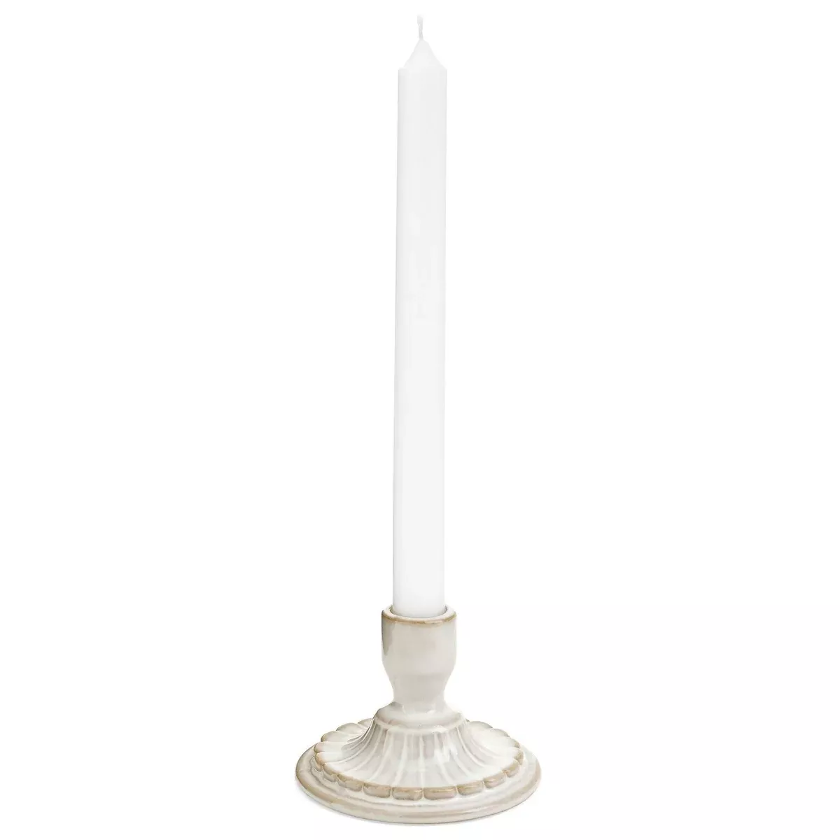 Embossed Porcelain Taper Candle Holder
