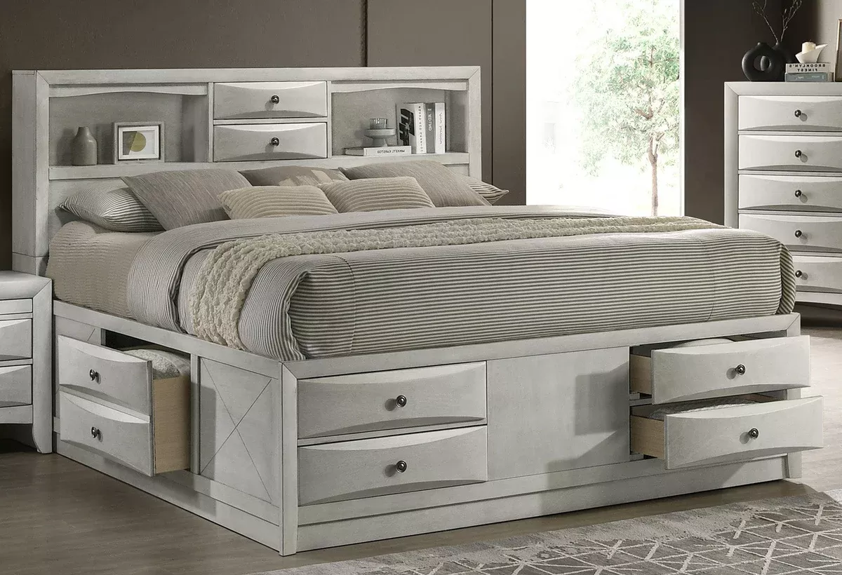 Emily - King Captains Bed - White