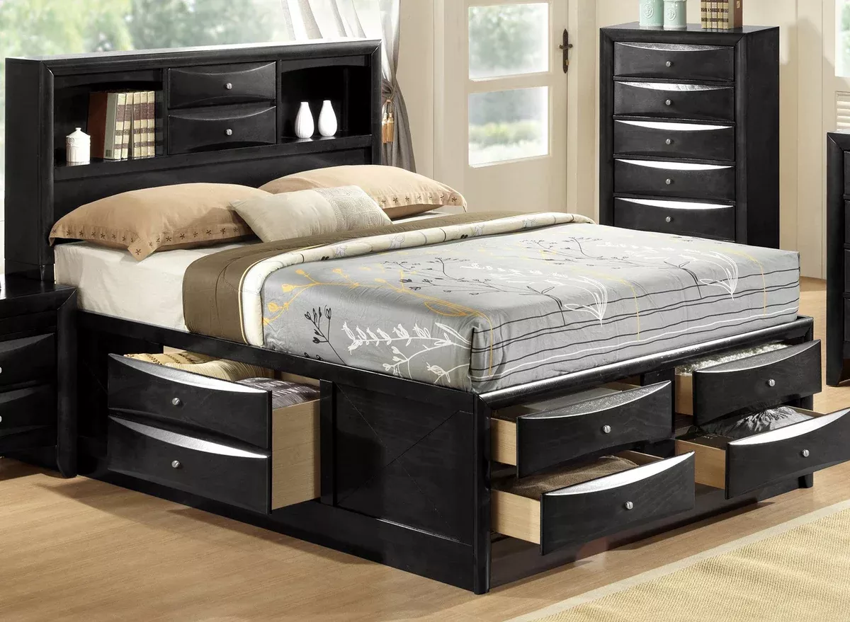 Emily - Queen Bed - Black