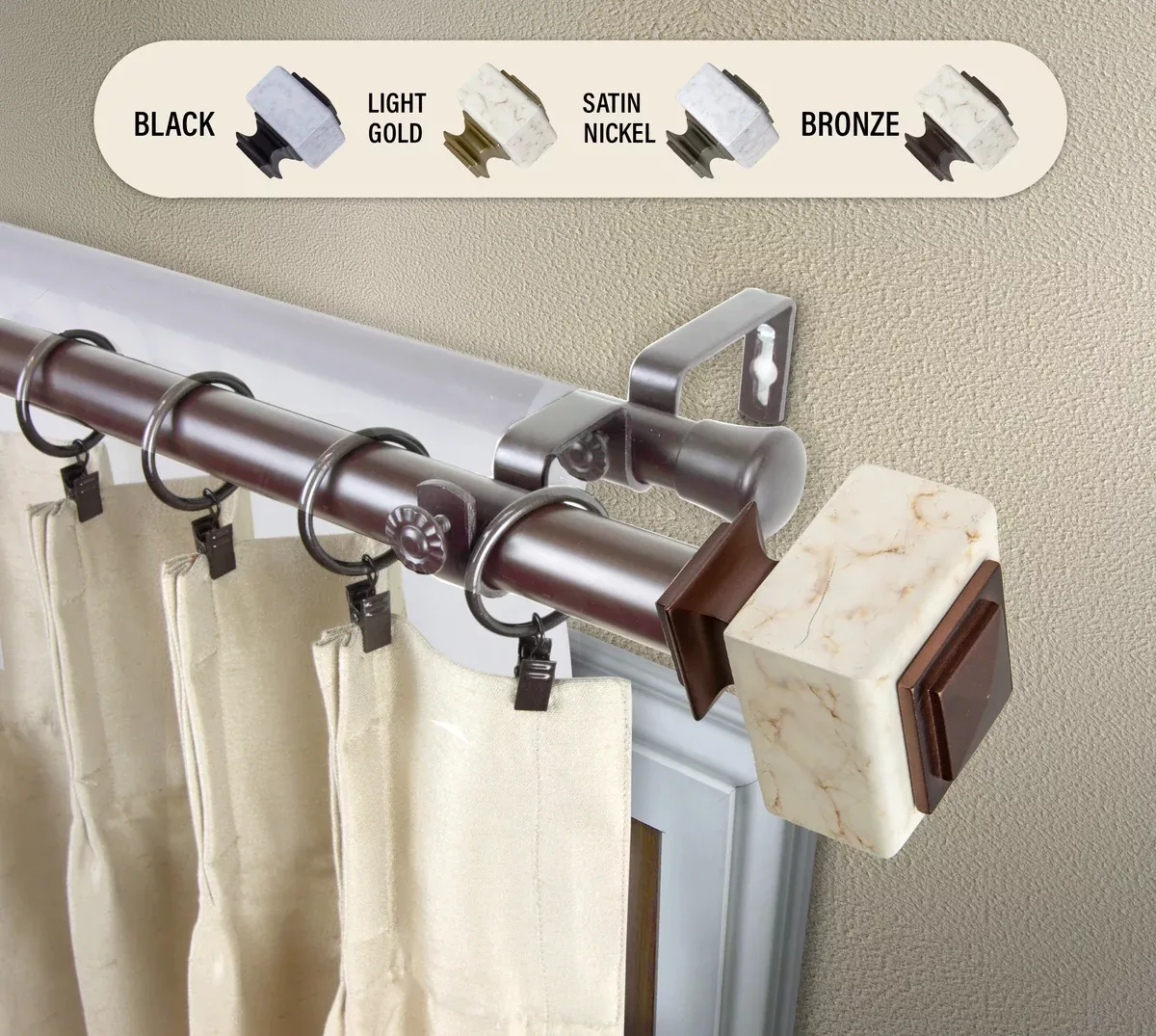 Estelle 1" Double Curtain Rod