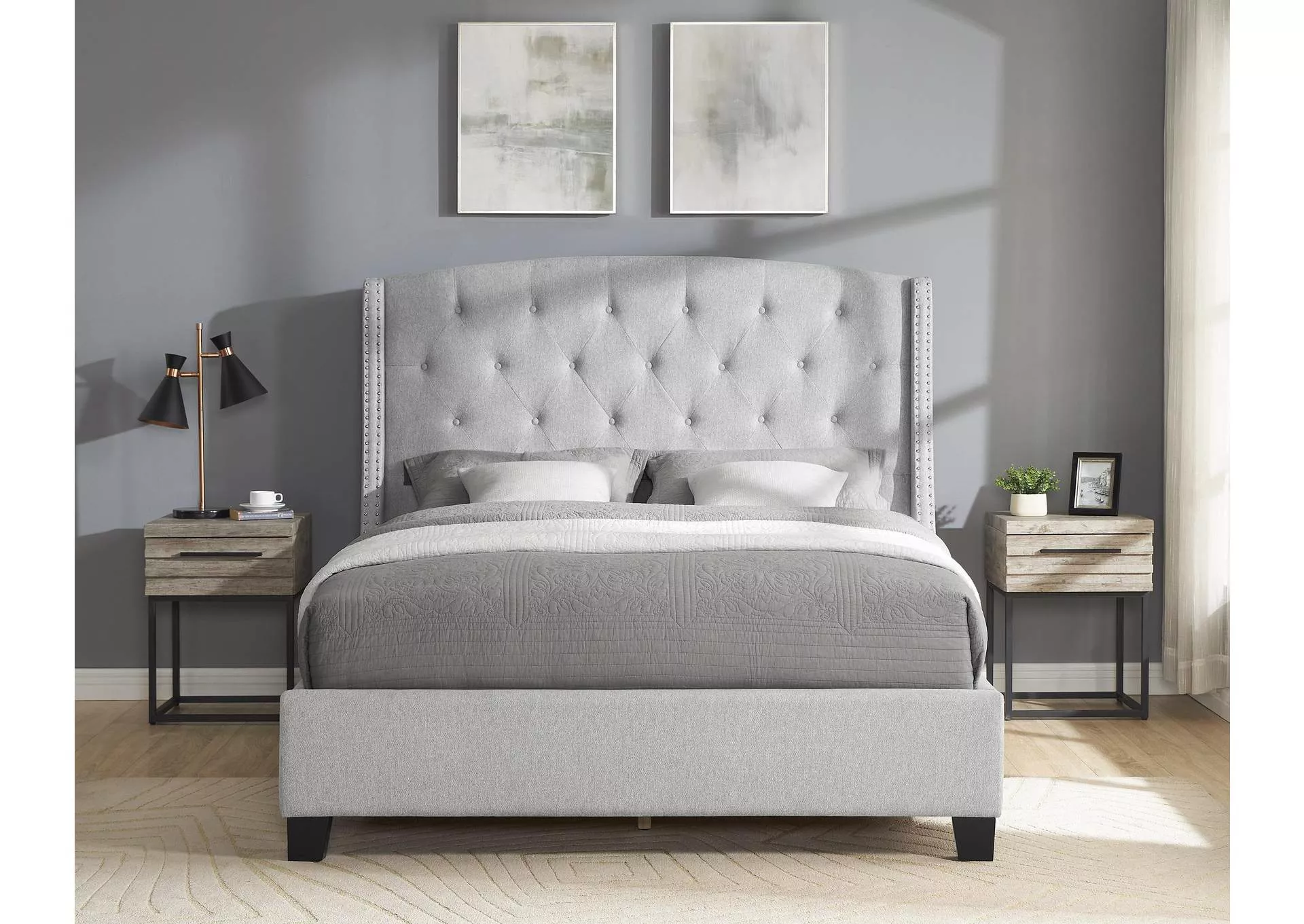 Eva - King Bed - Dove