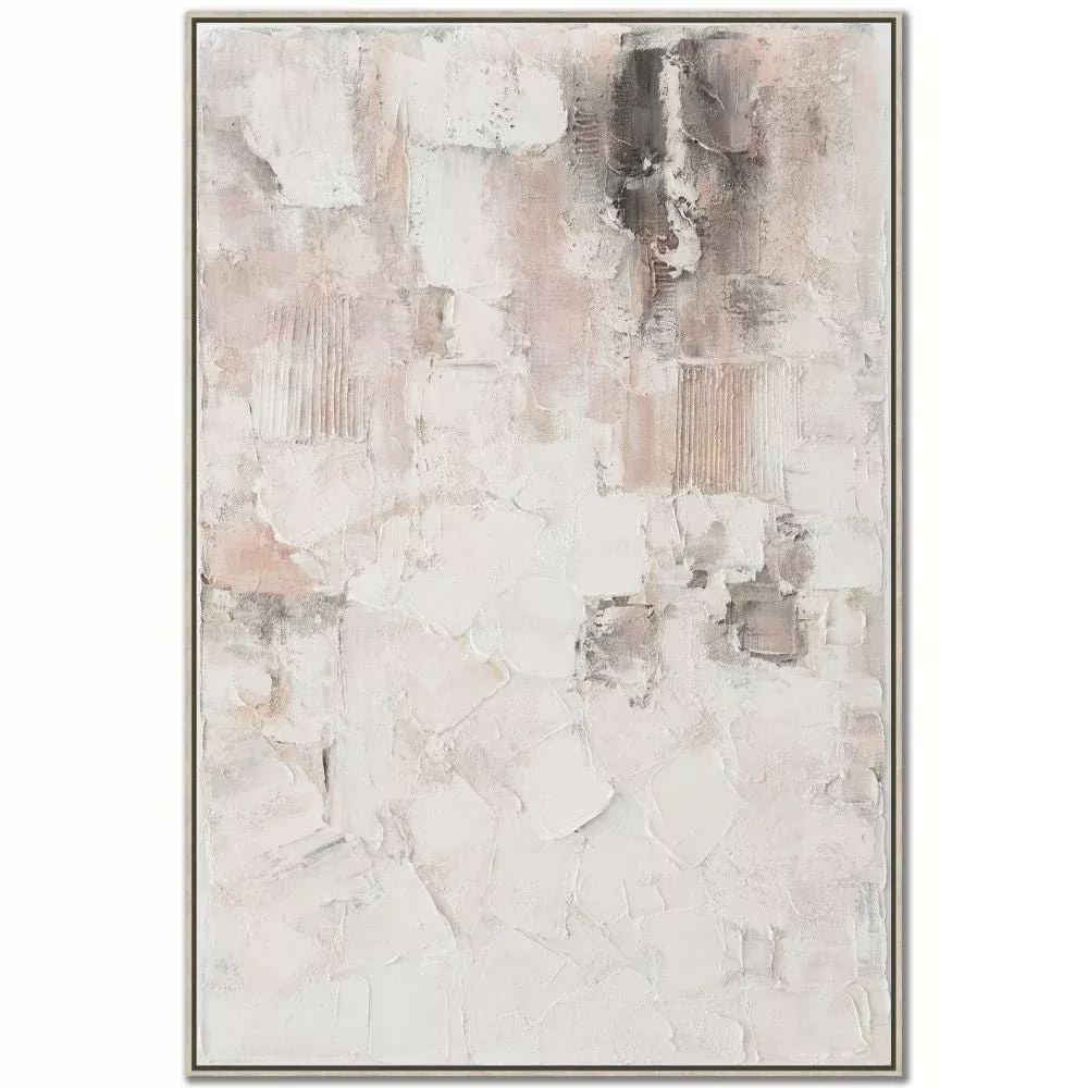 Faded Fragments - Heavenly Embellished Canvas In Floating Frame
