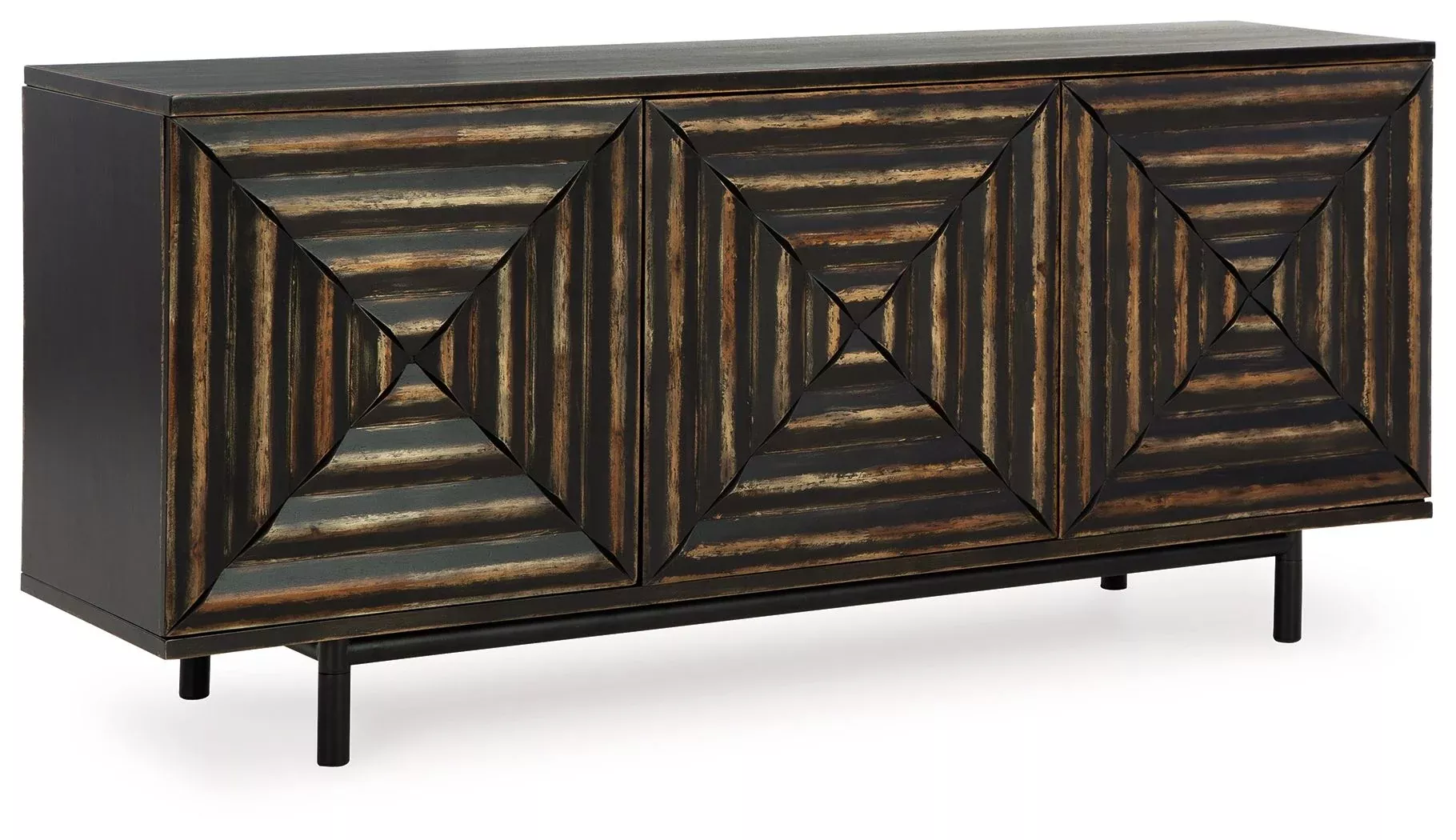 Fair Ridge - Accent Cabinet - Distressed Black