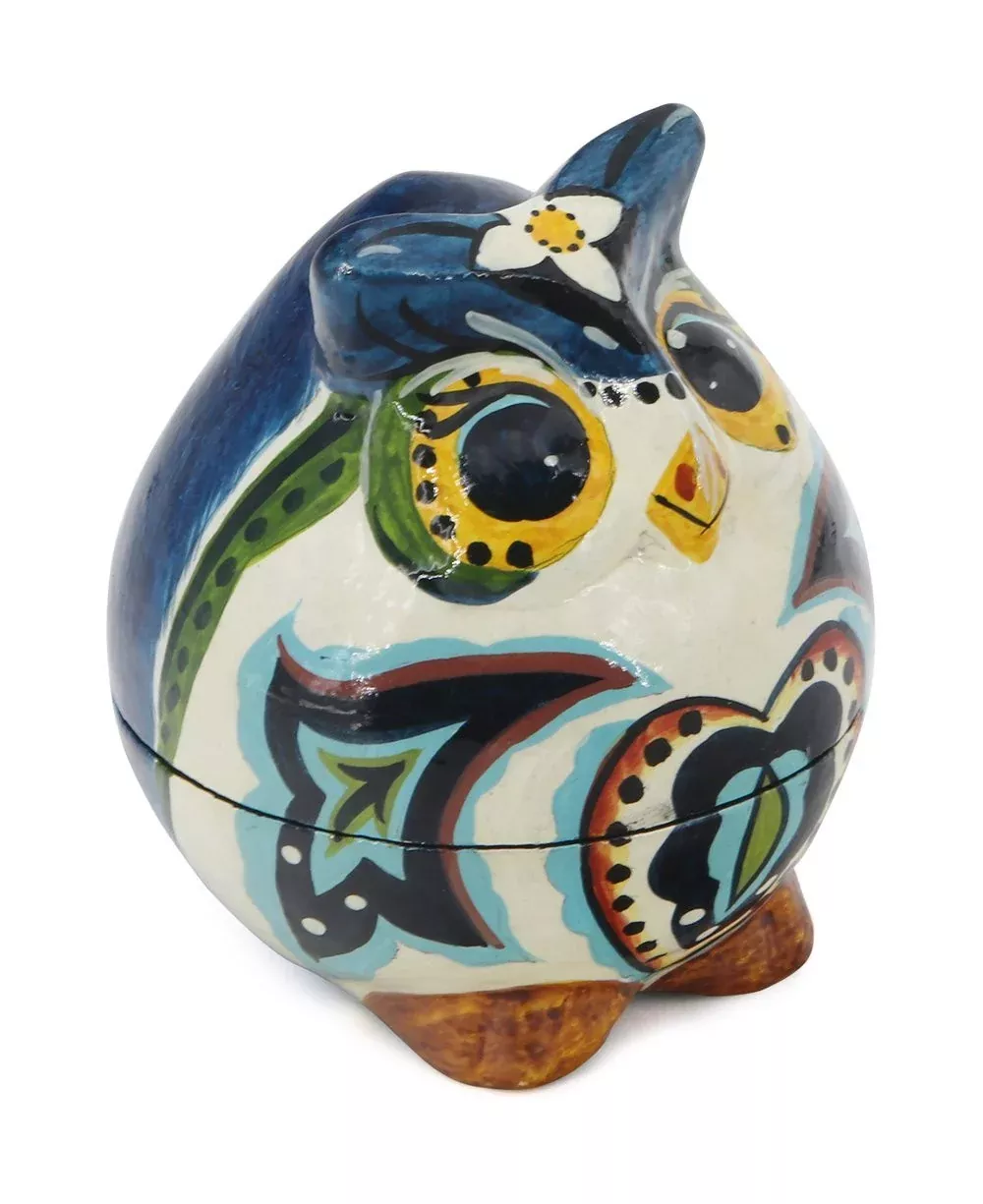 Fairtrade Wise Owl Blue Keepsake Box