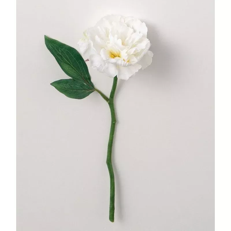 Faux Peony Stem - White