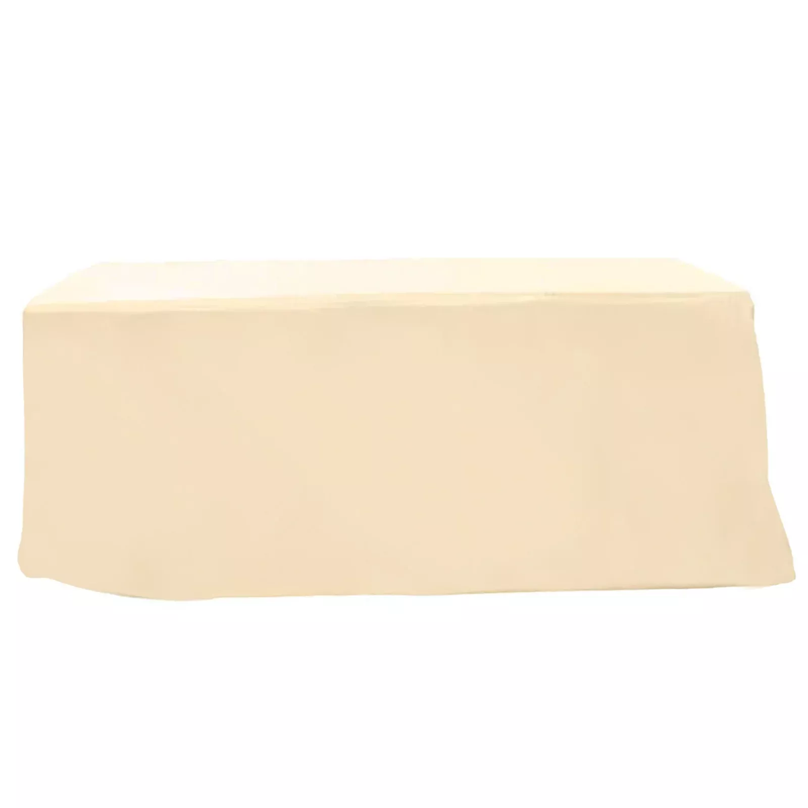 Fitted Polyester 96"x30" Rectangle Tablecloth Beige - Durable and Easy to Maintain Table Cover