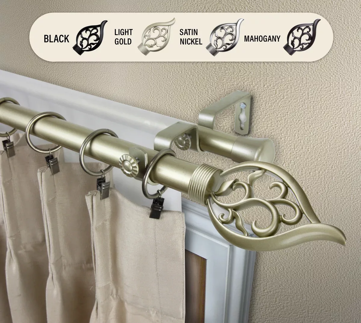 Flora 1" Double Curtain Rod