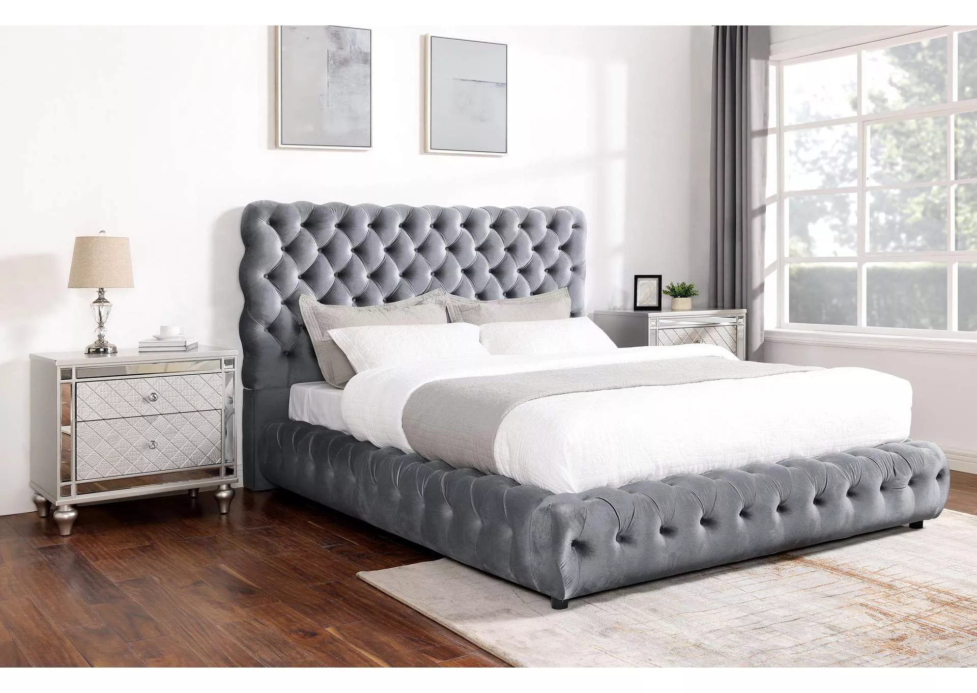 Flory - King Bed - Gray