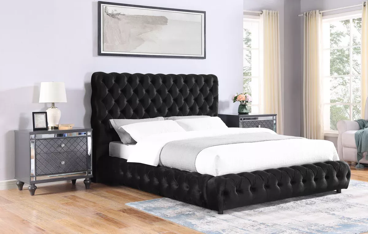 Flory - Queen Bed - Black