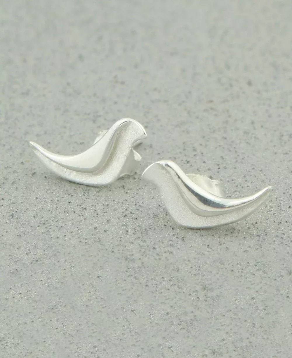 Fly Free Sterling Silver Bird Earrings