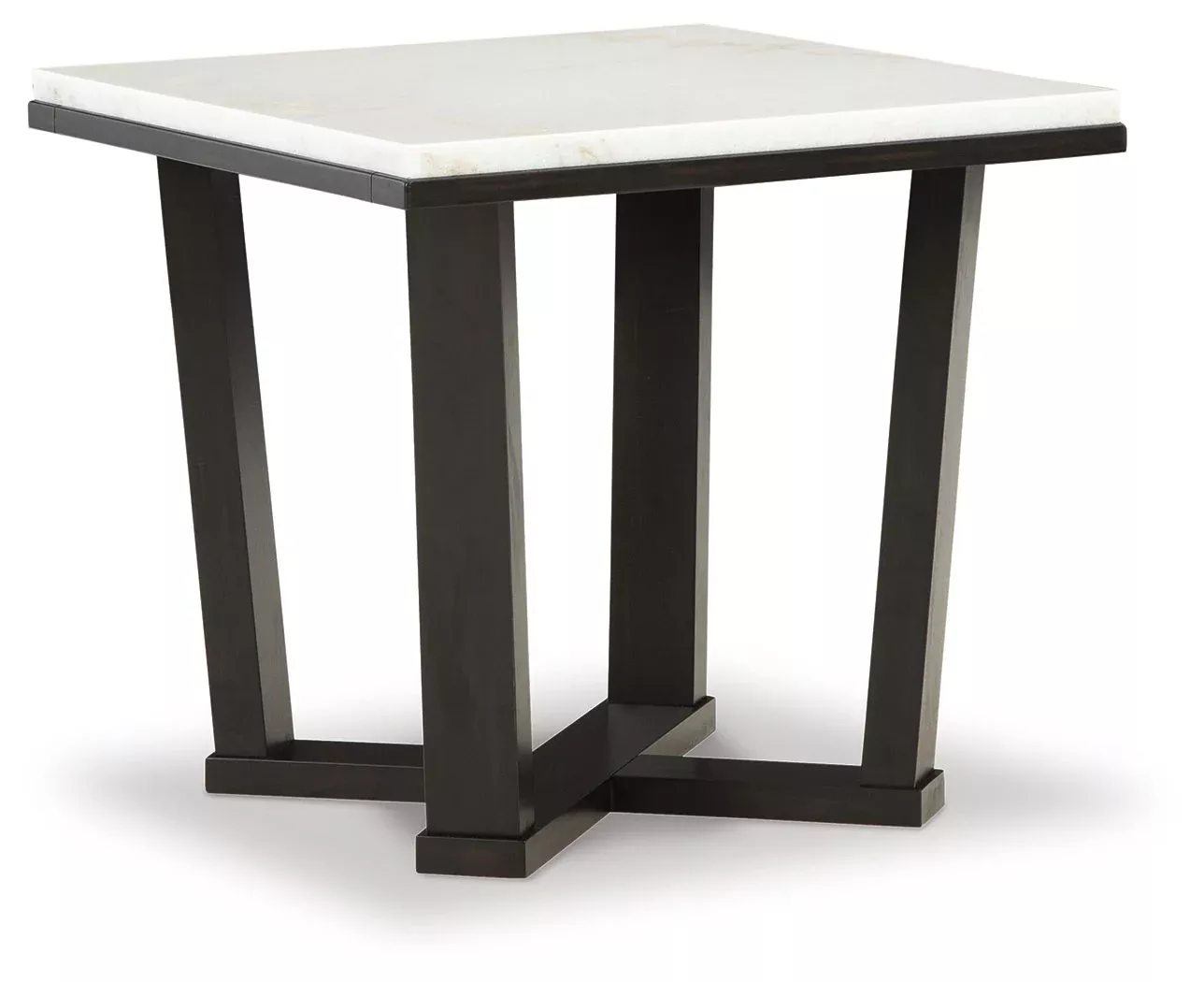 Fostead - Square End Table - White / Espresso