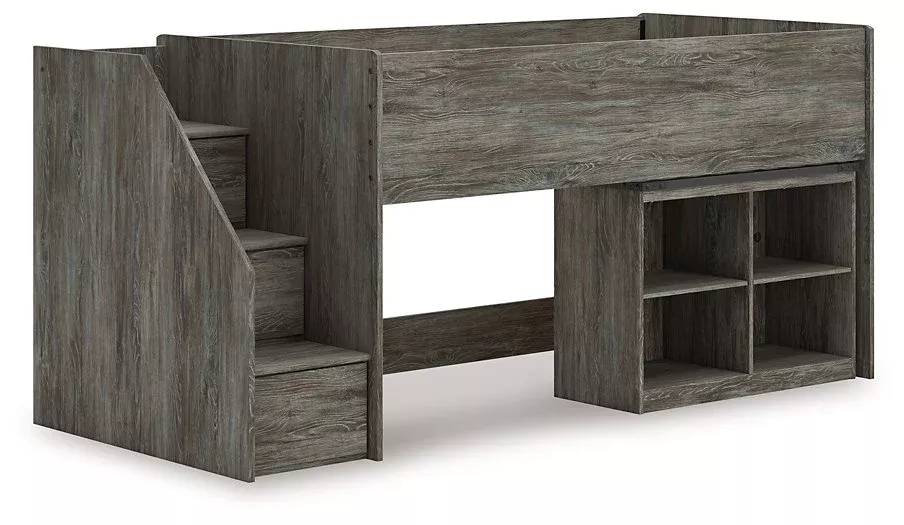 Frandern Loft Bed with Bookcase Storage