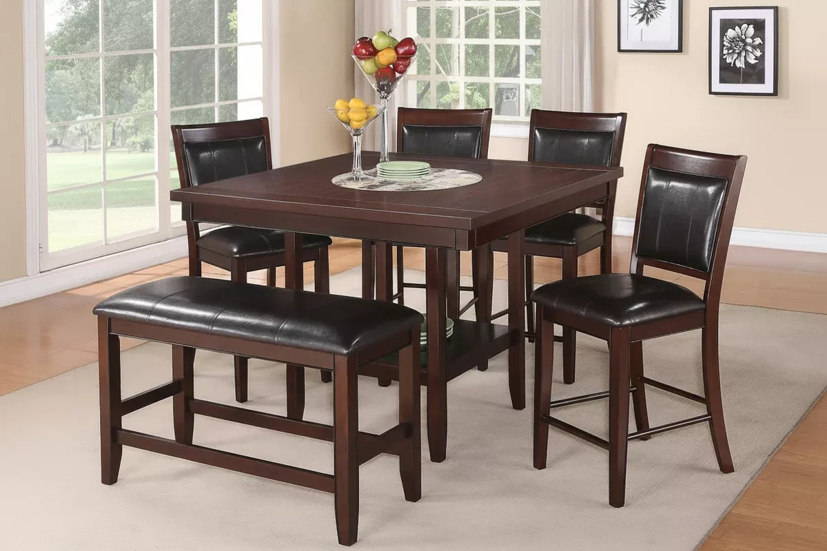 Fulton Dark Brown Counter Height Dining Sets by Crown Mark