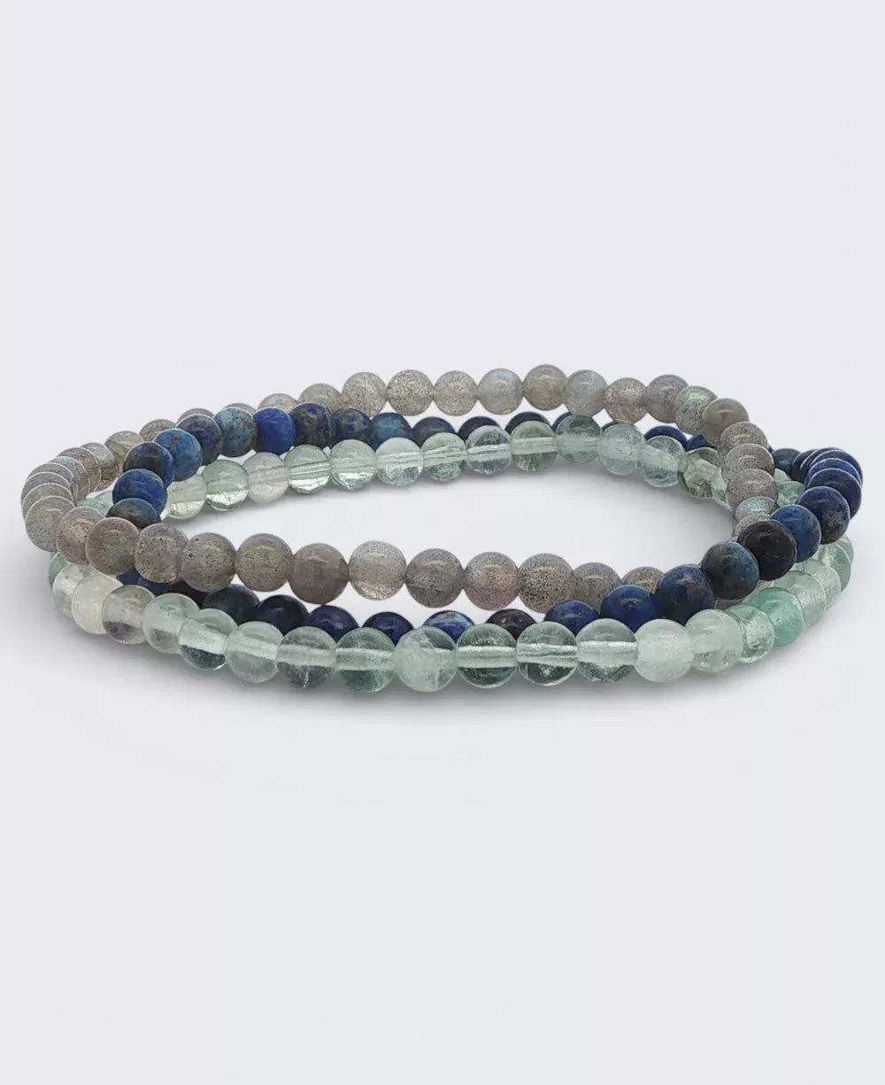 Gemstone Energy Bracelets for Insight and Intuition, Set of 3