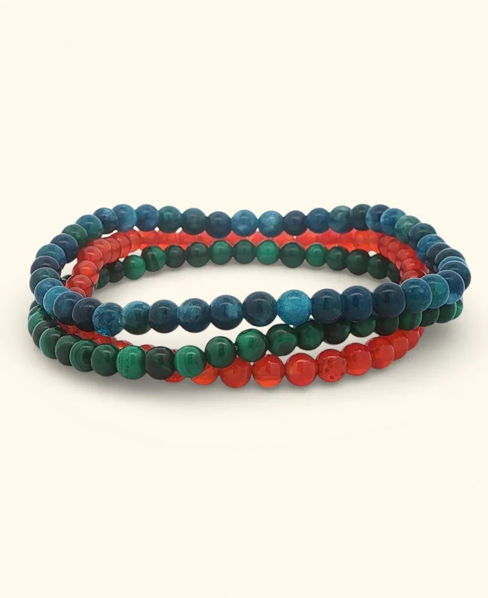 Gemstone Manifest Bracelets for Transformation, Set of 3