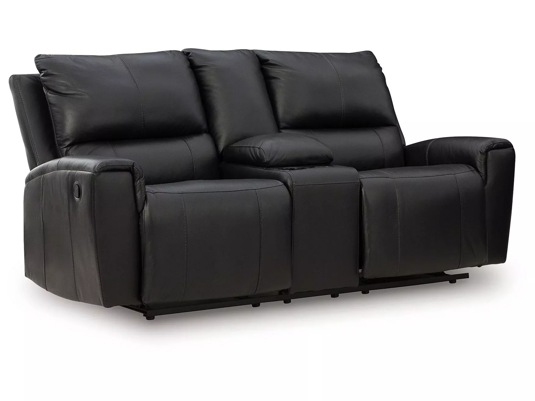 Glossmore - Reclining Loveseat With Console - Black